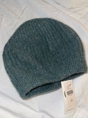 Anthropologie Soft Teal Knit Beanie - Cozy Winter Hat